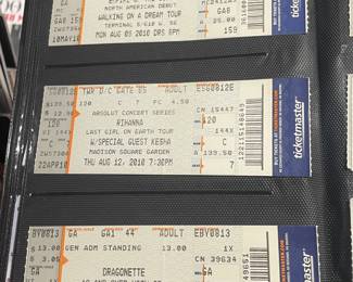 Collection Of Original Concert Ticket Stubs
