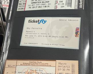 Collection Of Original Concert Ticket Stubs