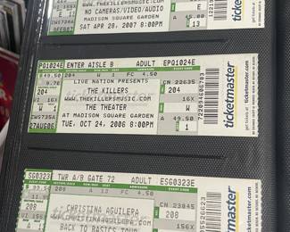 Collection Of Original Concert Ticket Stubs