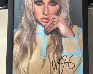 Autographed Kesha Framed Photograph