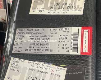 Collection Of Original Concert Ticket Stubs