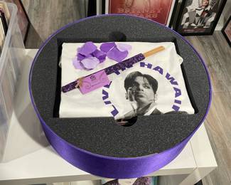RARE Prince Live In Hawaii Collector's Hat Box Gift Set W/ Flower Petals, Book, CD, Poster, Incense Sticks, Etc.