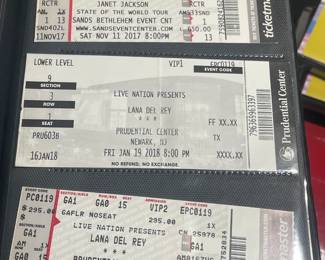 Collection Of Original Concert Ticket Stubs