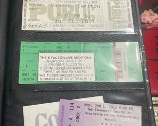 Collection Of Original Concert Ticket Stubs