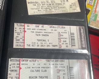Collection Of Original Concert Ticket Stubs