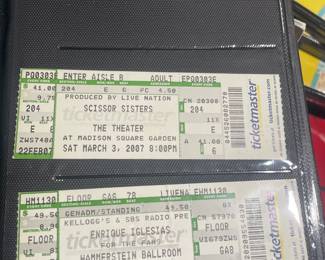 Collection Of Original Concert Ticket Stubs