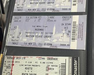 Collection Of Original Concert Ticket Stubs