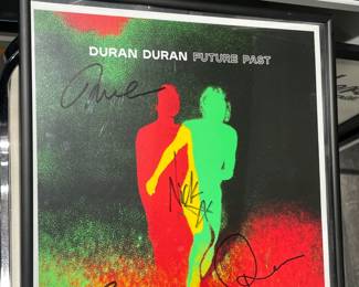 Autographed Duran Duran Framed Record Album Insert