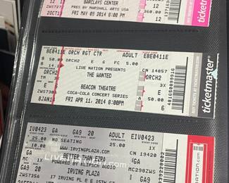 Collection Of Original Concert Ticket Stubs