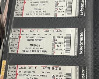 Collection Of Original Concert Ticket Stubs