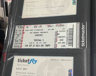 Collection Of Original Concert Ticket Stubs