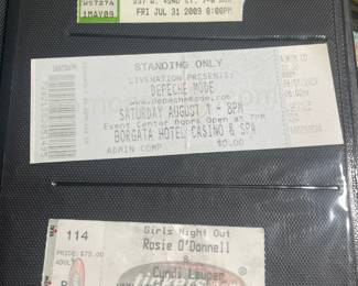 Collection Of Original Concert Ticket Stubs