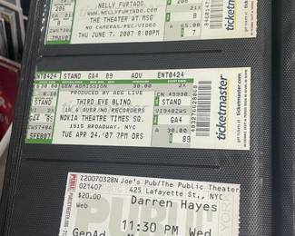 Collection Of Original Concert Ticket Stubs