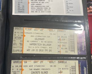 Collection Of Original Concert Ticket Stubs