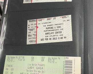 Collection Of Original Concert Ticket Stubs