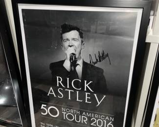 Autographed Rick Astley Framed Poster