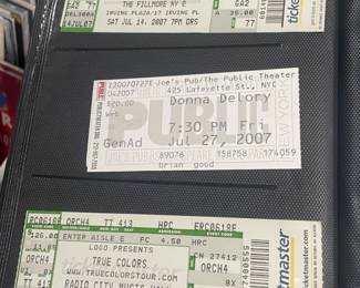 Collection Of Original Concert Ticket Stubs