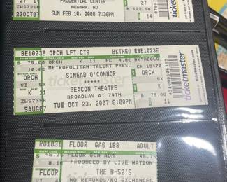 Collection Of Original Concert Ticket Stubs