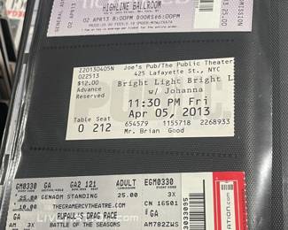 Collection Of Original Concert Ticket Stubs