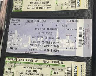 Collection Of Original Concert Ticket Stubs