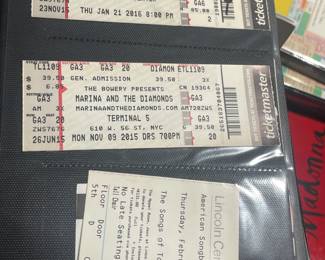 Collection Of Original Concert Ticket Stubs
