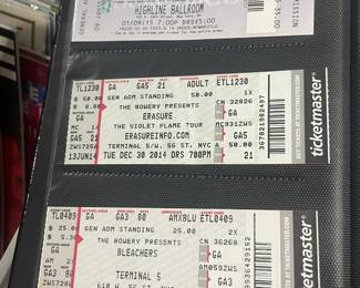 Collection Of Original Concert Ticket Stubs