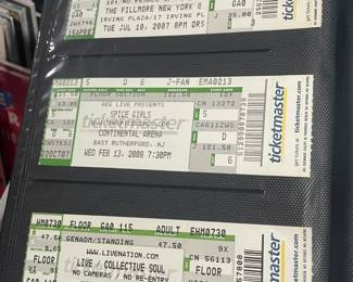 Collection Of Original Concert Ticket Stubs