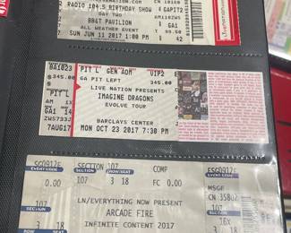 Collection Of Original Concert Ticket Stubs
