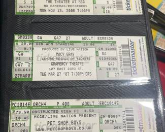 Collection Of Original Concert Ticket Stubs