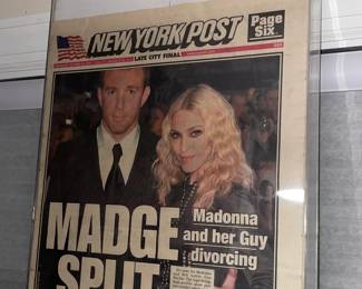 Framed Madonna Newspaper