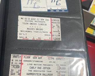Collection Of Original Concert Ticket Stubs