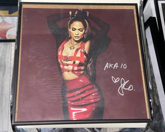 Autographed Jennifer Lopez Framed Record Album Insert