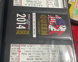 Collection Of Original Concert Ticket Stubs