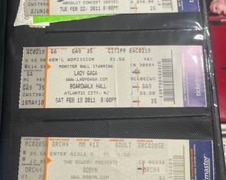 Collection Of Original Concert Ticket Stubs