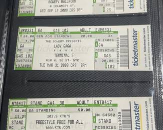 Collection Of Original Concert Ticket Stubs