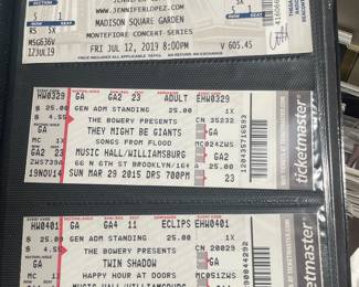 Collection Of Original Concert Ticket Stubs