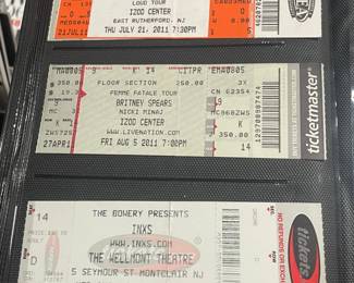 Collection Of Original Concert Ticket Stubs