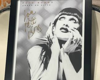 Autographed Pete Burns Framed Photograph