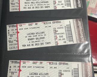 Collection Of Original Concert Ticket Stubs