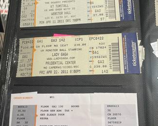 Collection Of Original Concert Ticket Stubs