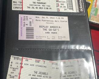 Collection Of Original Concert Ticket Stubs