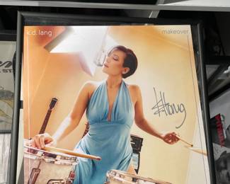 Autographed K.D. Lang Framed Record Album Insert