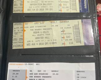 Collection Of Original Concert Ticket Stubs