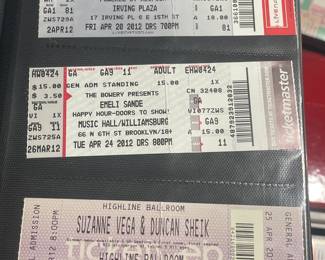Collection Of Original Concert Ticket Stubs