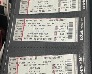 Collection Of Original Concert Ticket Stubs