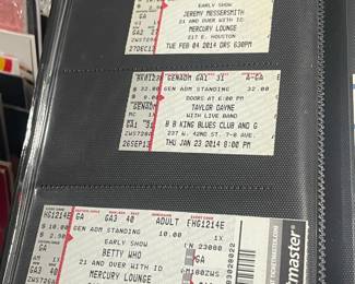 Collection Of Original Concert Ticket Stubs