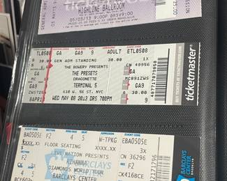 Collection Of Original Concert Ticket Stubs
