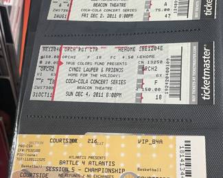 Collection Of Original Concert Ticket Stubs