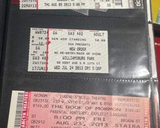 Collection Of Original Concert Ticket Stubs