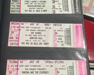 Collection Of Original Concert Ticket Stubs